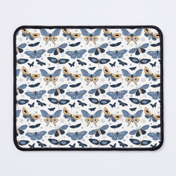 Item preview, Butterfly Seamless Pattern in Blue and Beige designed and sold by AmySevArts.