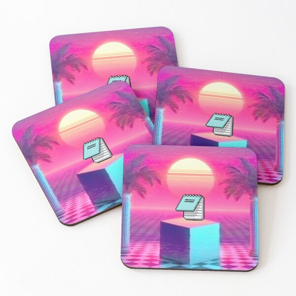 Item preview, Vaporwave aesthetic - distorted columns, ferns, icon and sunset designed and sold by analogsandpixel.