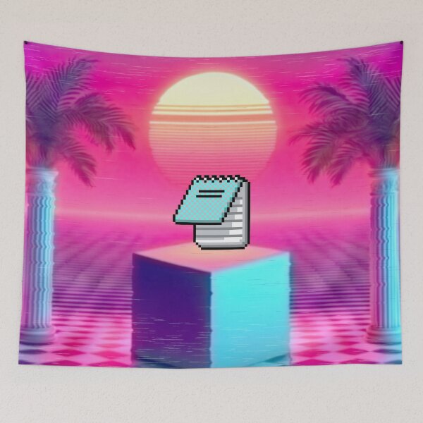 Item preview, Vaporwave aesthetic - distorted columns, ferns, icon and sunset designed and sold by analogsandpixel.