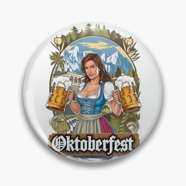 Item preview, Oktoberfest Dirndl Woman with Beers designed and sold by StuffUNeed2Wear.