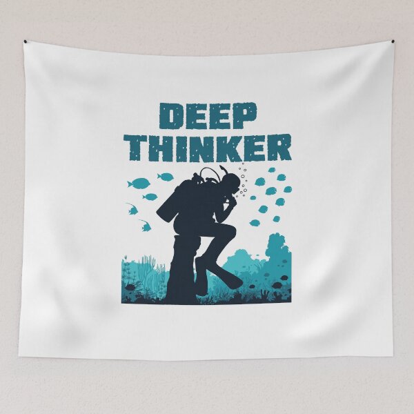 Item preview, Deep Thinker Scuba Diver Diving Rodin designed and sold by jaygo.