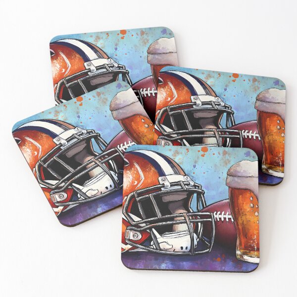 Item preview, Football Helmet and Beer with Vibrant Colors - Energetic Game Day Sports Art for Football Fans Generative AI designed and sold by OlfactoART Studio.