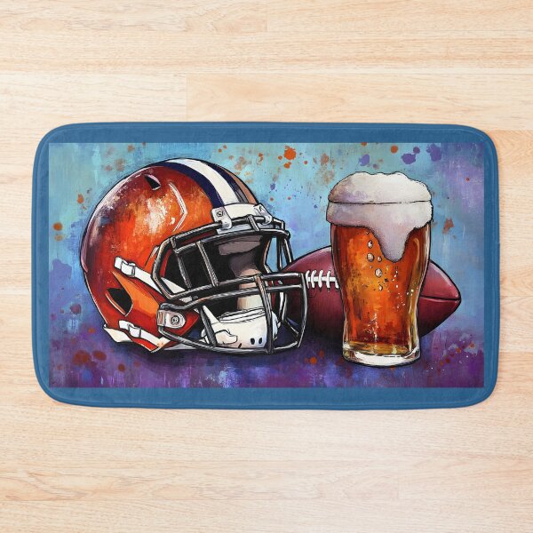 Item preview, Football Helmet and Beer with Vibrant Colors - Energetic Game Day Sports Art for Football Fans Generative AI designed and sold by OlfactoART Studio.