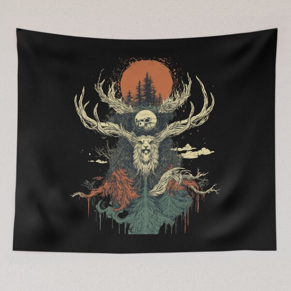 Item preview, Perun and the Sacred Deer: A Mystical Slavic Tribute designed and sold by MythSpire.