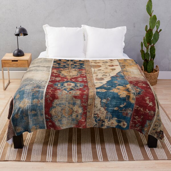 Item preview, Bohemian Striped Vintage Rug: Distressed Multicolor Oriental Patterns designed and sold by Octavia Soldani.