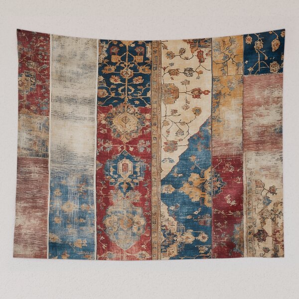 Item preview, Bohemian Striped Vintage Rug: Distressed Multicolor Oriental Patterns designed and sold by Octavia Soldani.
