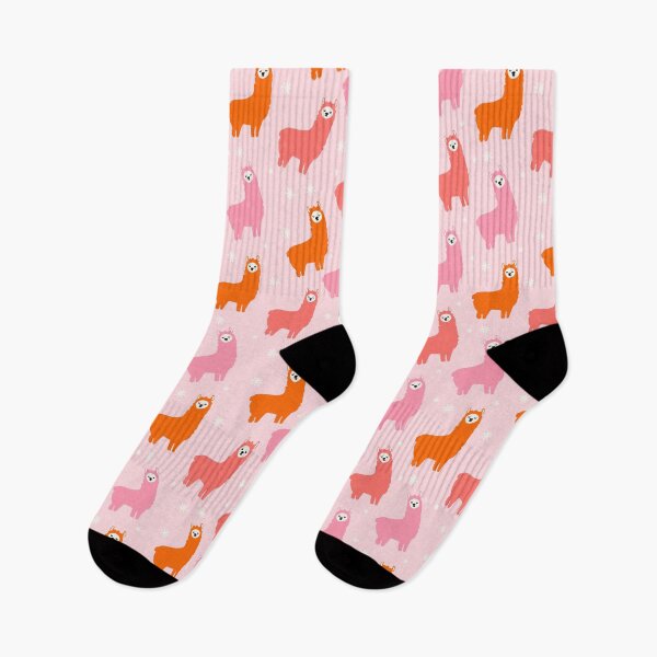 Item preview, Pink and Orange Fluffy Llamas designed and sold by dottiedigitals.