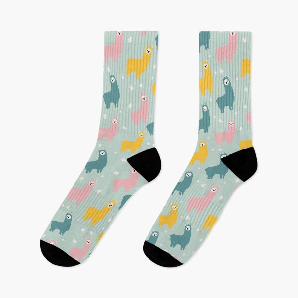 Item preview, Blue, Pink and Yellow Fluffy Llamas designed and sold by dottiedigitals.