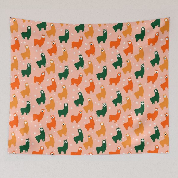 Item preview, Pink, Orange and Green Fluffy Llamas designed and sold by dottiedigitals.
