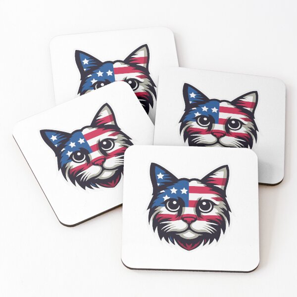 Item preview, Patriotic American Flag Cat Mascot designed and sold by 3Tubes.