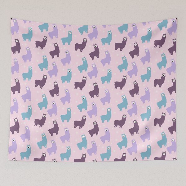 Item preview, Purple and Blue Fluffy Llamas designed and sold by dottiedigitals.