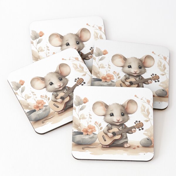 Item preview, Cute Mouse Playing Guitar designed and sold by Pawsandco.