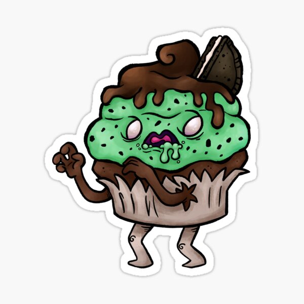 Choc-mint Cupcake zombie Sticker