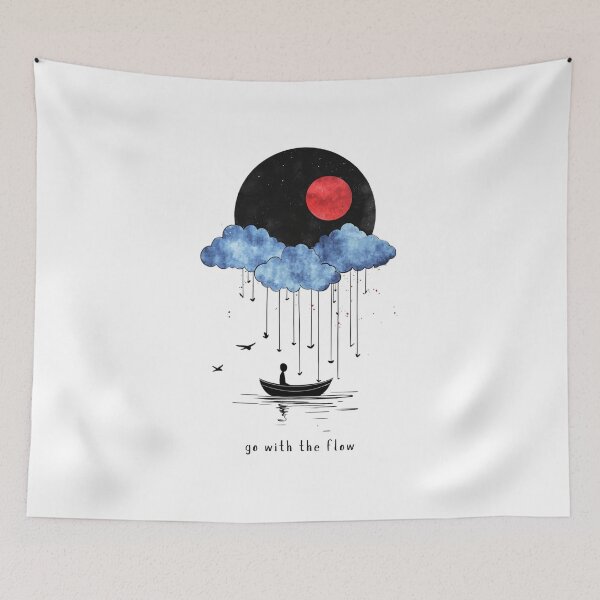 Item preview, Ethereal Kayak Watercolor Dreamlike Image - Go With The Flow designed and sold by triharder12.