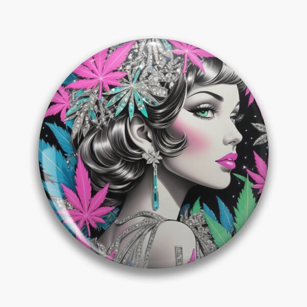 Item preview, Marijuana Princess - Dazzling Colorful Pink, Blue, Green, Rhinestone designed and sold by JLEmporium.