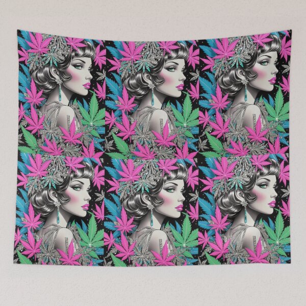 Item preview, Marijuana Princess - Dazzling Colorful Pink, Blue, Green, Rhinestone designed and sold by JLEmporium.