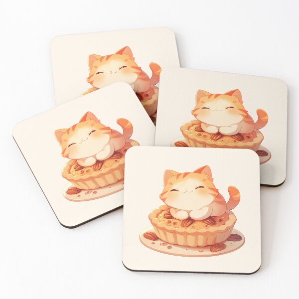 Item preview, Cute Cat Sitting on a Pecan Pie designed and sold by NikoNekoDesigns.