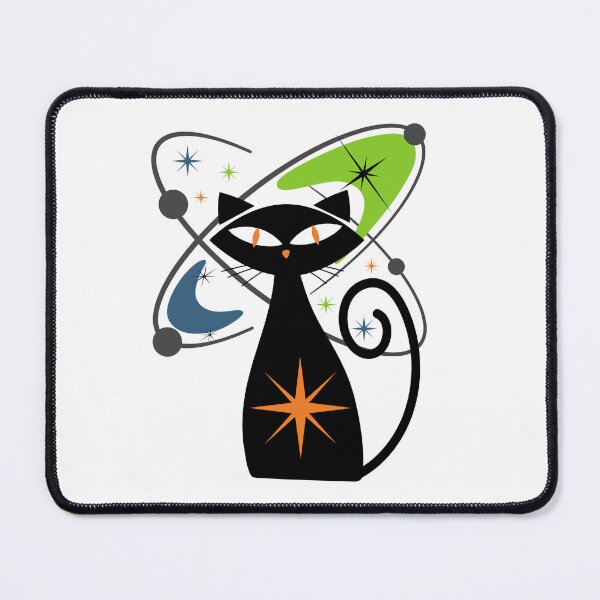 Item preview, Vintage Retro Atomic Black Cat designed and sold by StoneybrokeM.