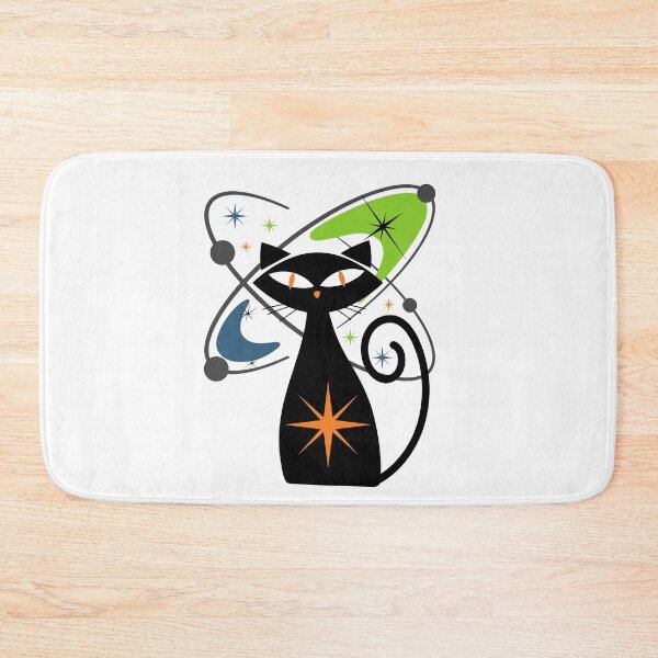 Item preview, Vintage Retro Atomic Black Cat designed and sold by StoneybrokeM.