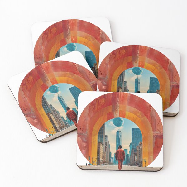 Item preview, Collage Wall Art T-shirt Design: Man walking in the Street designed and sold by ForeverPrintsOK.