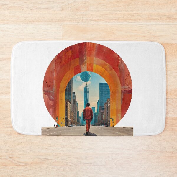 Item preview, Collage Wall Art T-shirt Design: Man walking in the Street designed and sold by ForeverPrintsOK.