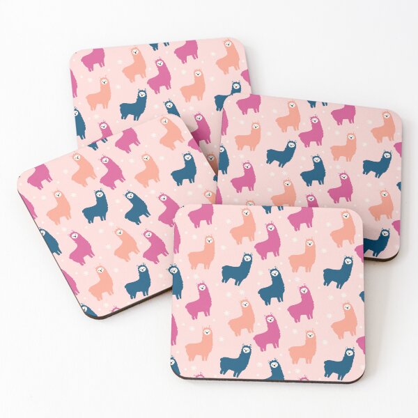 Item preview, Pink and Orange Fluffy Llamas designed and sold by dottiedigitals.