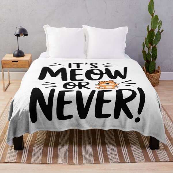 Item preview, It's Meow Or Never! Cute Cat Pun designed and sold by PMCreative.