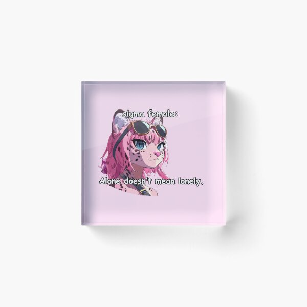 Item preview, Pink jaguar sigma female anime style meme quote  designed and sold by pinkuardesign.