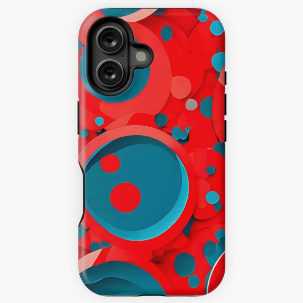 Item preview, Overlapping circles in coral and turquoise for a tropical-inspired designed and sold by Tchoice.