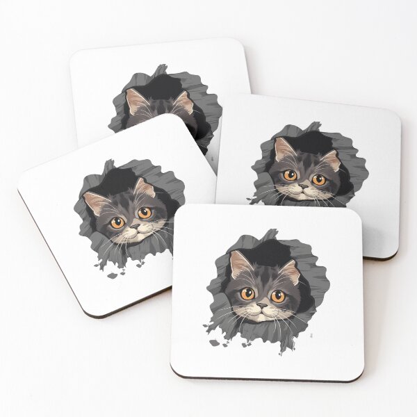 Item preview, Cute kitten-Cat look from torn fabric Hole Cloth Cat Lover Owner designed and sold by ELBERSAID.
