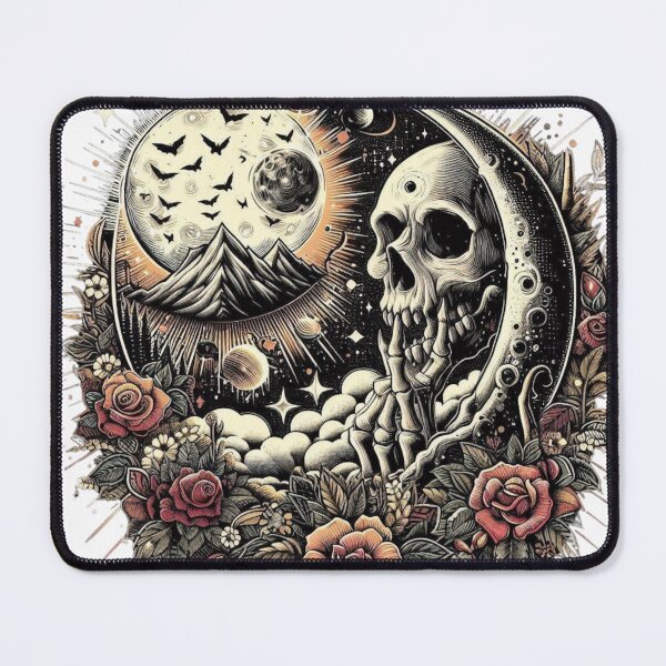 Item preview, Skull with roses and moonlight designed and sold by NNStoreFreiburg.