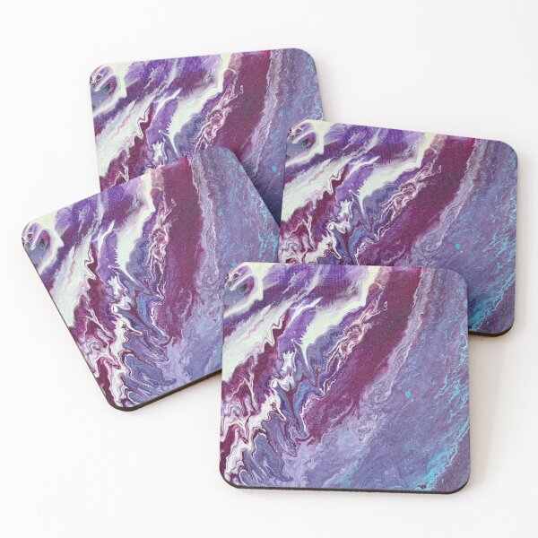 Item preview, Abstract Purple, White, and Blue Colored Mixed Media Painted Waves Design, made by EndlessEmporium designed and sold by EndlessEmporium.