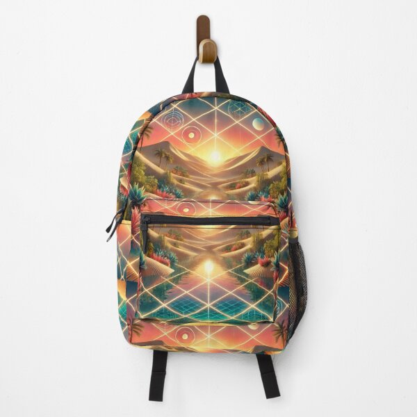 Item preview, Infinite Tiling Desert Oasis with Geometric Patterns and Sunset Reflections designed and sold by Meta2Physical.