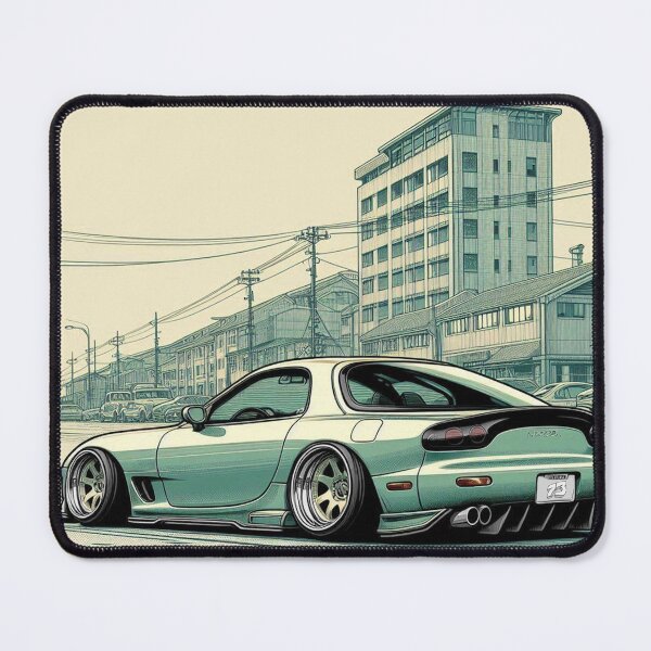 Item preview, Manga Style RX-7 FD Rotary without wing parked on a Japanese Street designed and sold by 73corners.