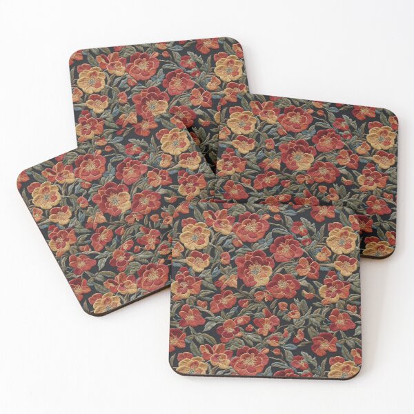 Item preview, Burnt Orange Flowers Faux Embroidery  designed and sold by FlowerMeFlorals.