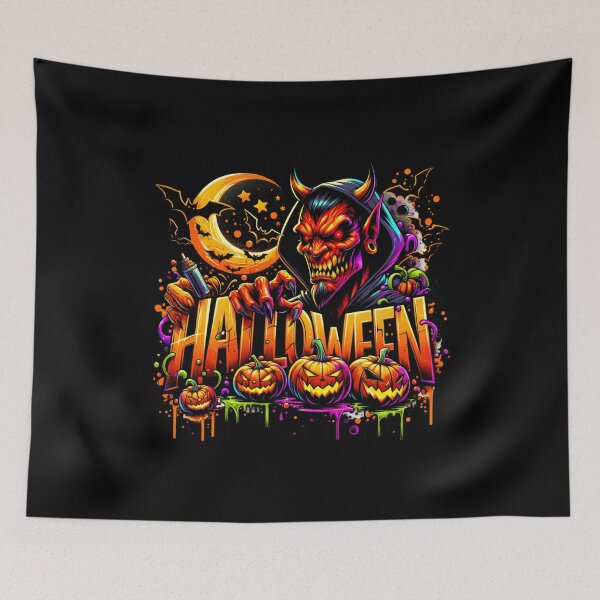 Item preview, Evil Devil & Halloween Pumpkins Watercolor Art – Sinister Halloween Design for Shirts, Mugs, Stickers & More designed and sold by artedigital99.