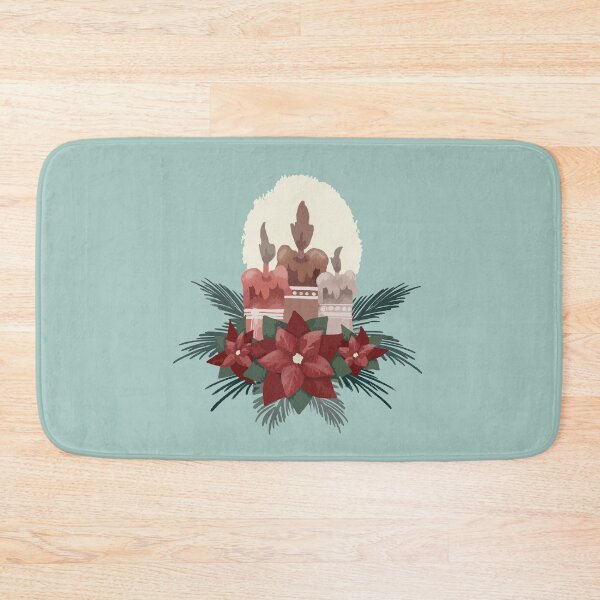 Item preview, Christmas Candle with Poinsettia tree designed and sold by KrissaEsme.