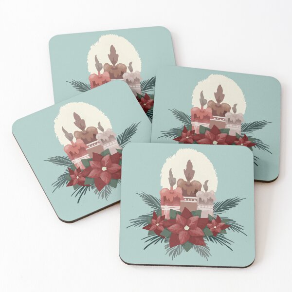 Item preview, Christmas Candle with Poinsettia tree designed and sold by KrissaEsme.
