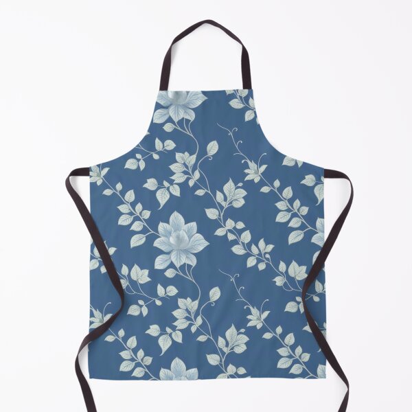 Item preview, Baby Blue Leaves And Vines On Sapphire Blue Background designed and sold by burbankdesigns.