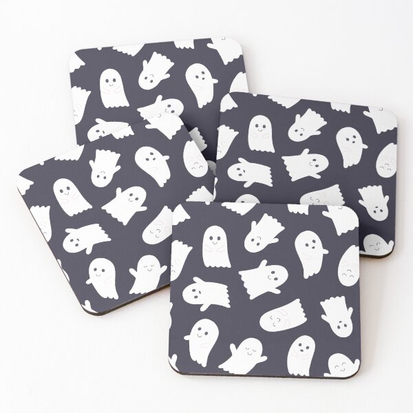 Item preview, Friendly Ghosts Pattern in Dark Grey designed and sold by Creative Wolf Design.