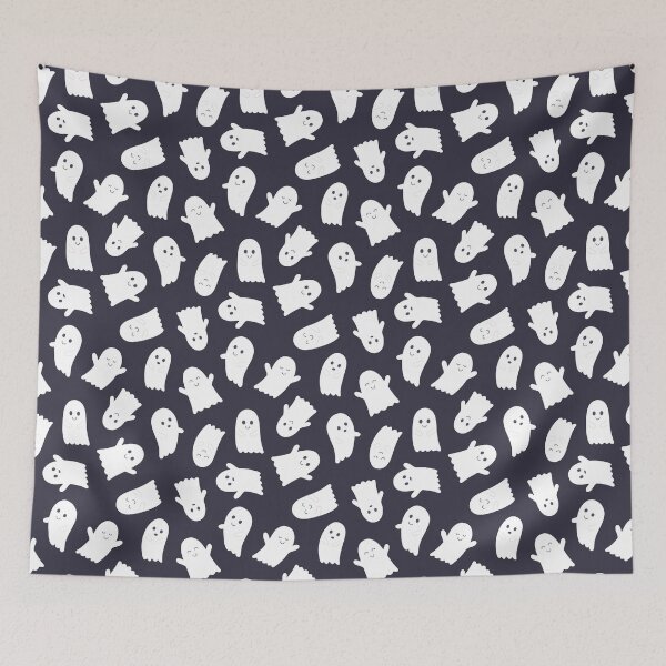 Item preview, Friendly Ghosts Pattern in Dark Grey designed and sold by Creative Wolf Design.