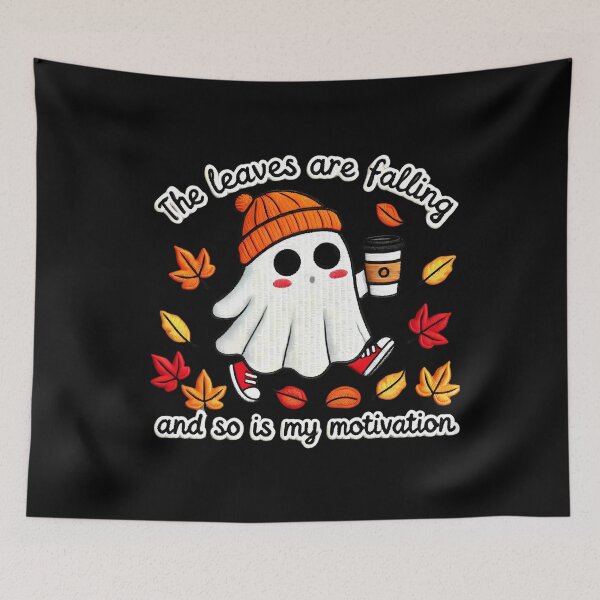 Item preview, The Leaves Are Falling Ghost - Funny Fall and Motivation Tee designed and sold by BlankCanvasHaHa.