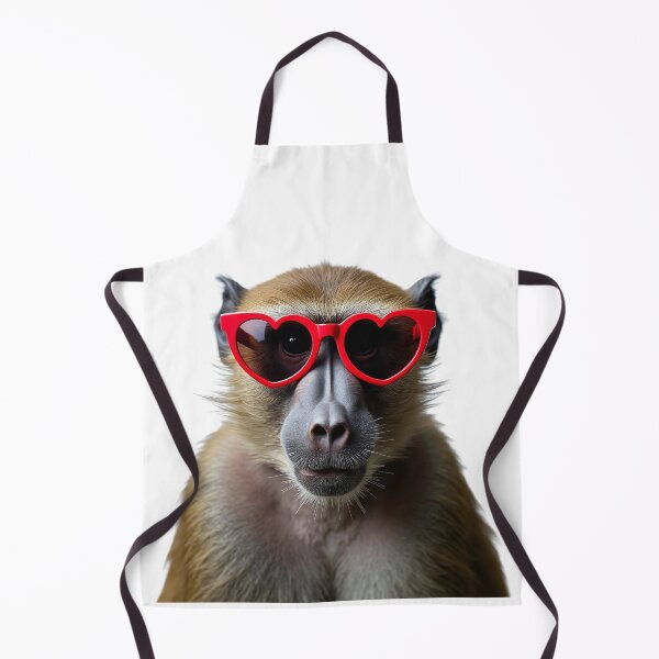 Artikelvorschau, Lustiger cooler Pavian mit herzförmiger Sonnenbrille entworfen und verkauft von LazyOwlStore.