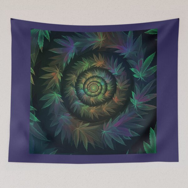 Item preview, Psycadelic Swirl of Vibrant Colorful Marijuana Leaves - Purple designed and sold by JLEmporium.