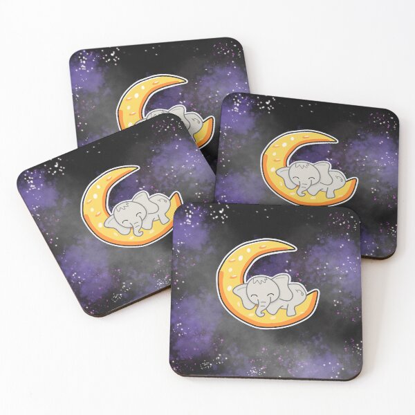 Item preview, Kiana Cute & Adorable Baby Elephant Sleeping on a Crescent Moon designed and sold by NAMITRA.
