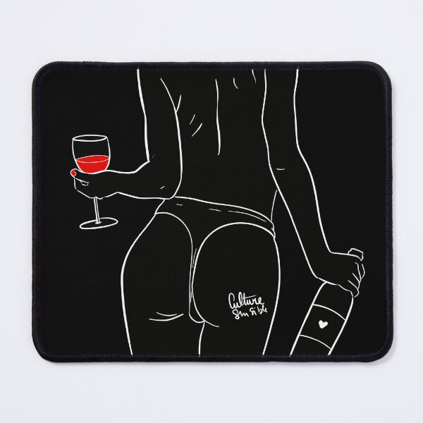 Item preview, nude back with glass of wine designed and sold by Culturesensible.