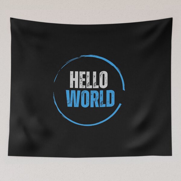 Item preview, Hello WORLD, Fresh Beginnings, Futuristic Vibes designed and sold by Colorful-Garden.