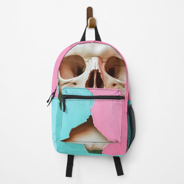 Item preview, Skull Peeking Through Pastel Wall - Creative Halloween Art designed and sold by Soul-Sparks.