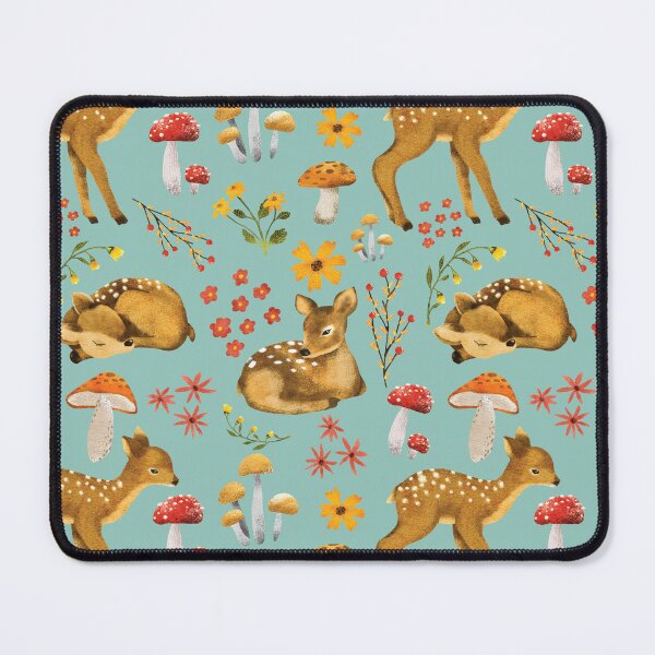 Item preview, Autumn Baby Deer Scene Teal designed and sold by HematiteDesign.