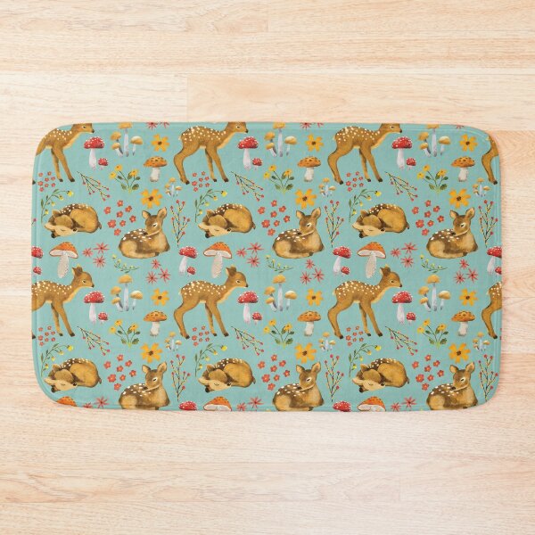 Item preview, Autumn Baby Deer Scene Teal designed and sold by HematiteDesign.